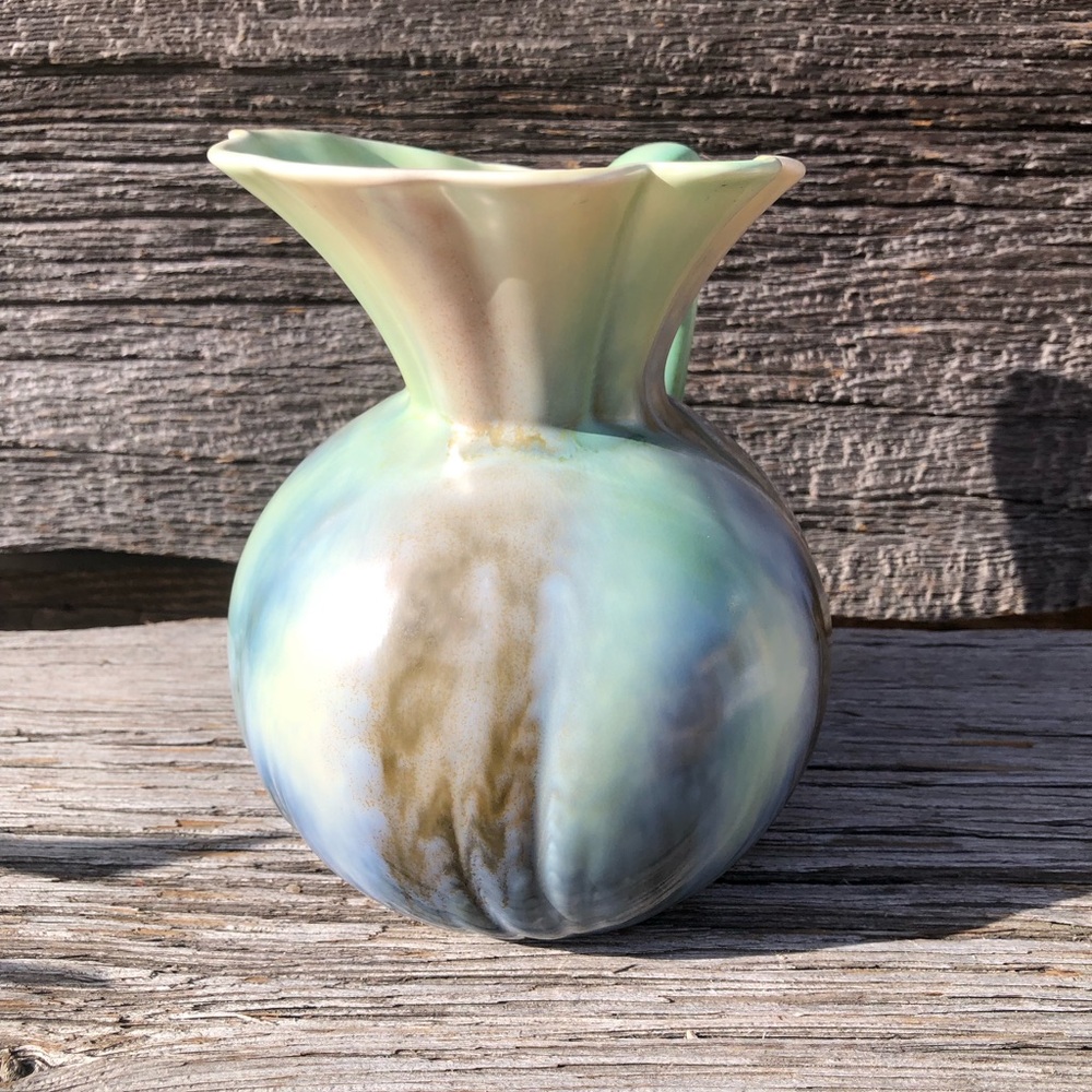Vintage Sylvac made in England Pitcher Jug drip glaze Art deco style green blue💙 - Picture 6 of 11